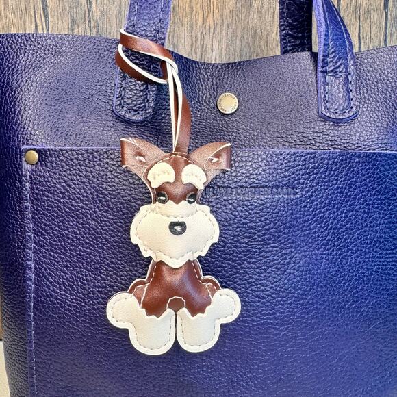 West Hills Studio Handbags - Dog Purse Charm Schnauzer Bag Charm Purse Dark Brown Dog lover Gift FAST SHIP